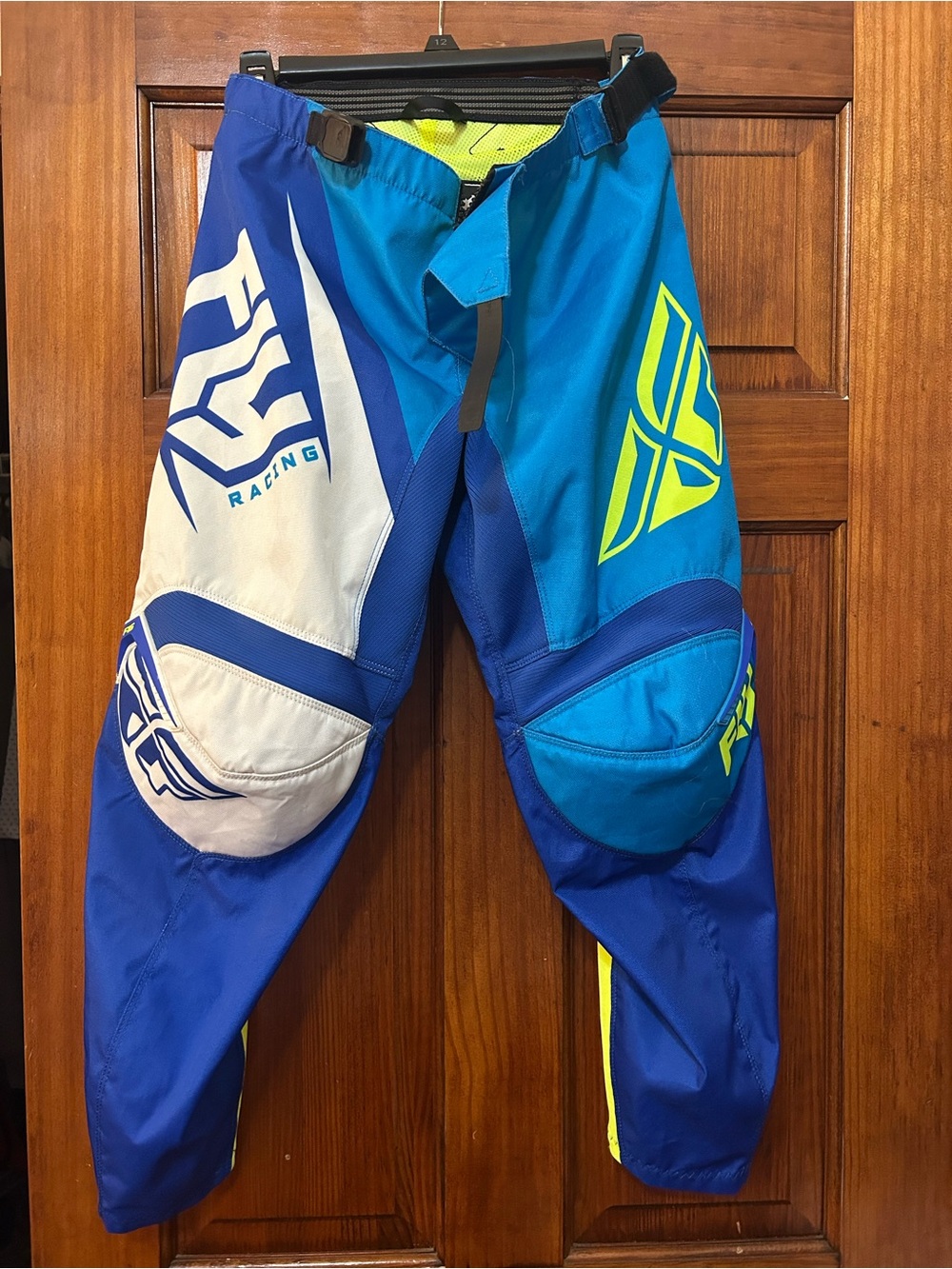 Fly Racing Kids Blue Neon Motocross Pants - Youth Off-Road Riding Gear